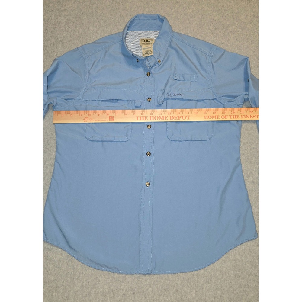 LL Bean Womens Fishing Shirt Long Sleeve Button Up Blue Size M Outdoor - Picture 5 of 9